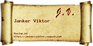 Janker Viktor névjegykártya